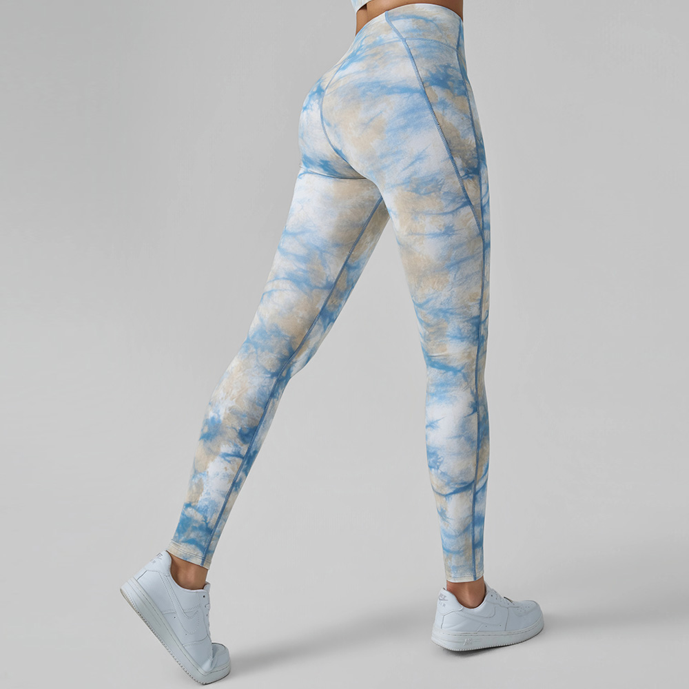 Printed Yoga Pants with Pockets