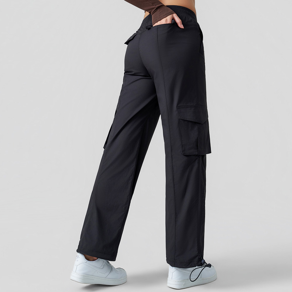 Women Woven Cargo Pants with Pockets