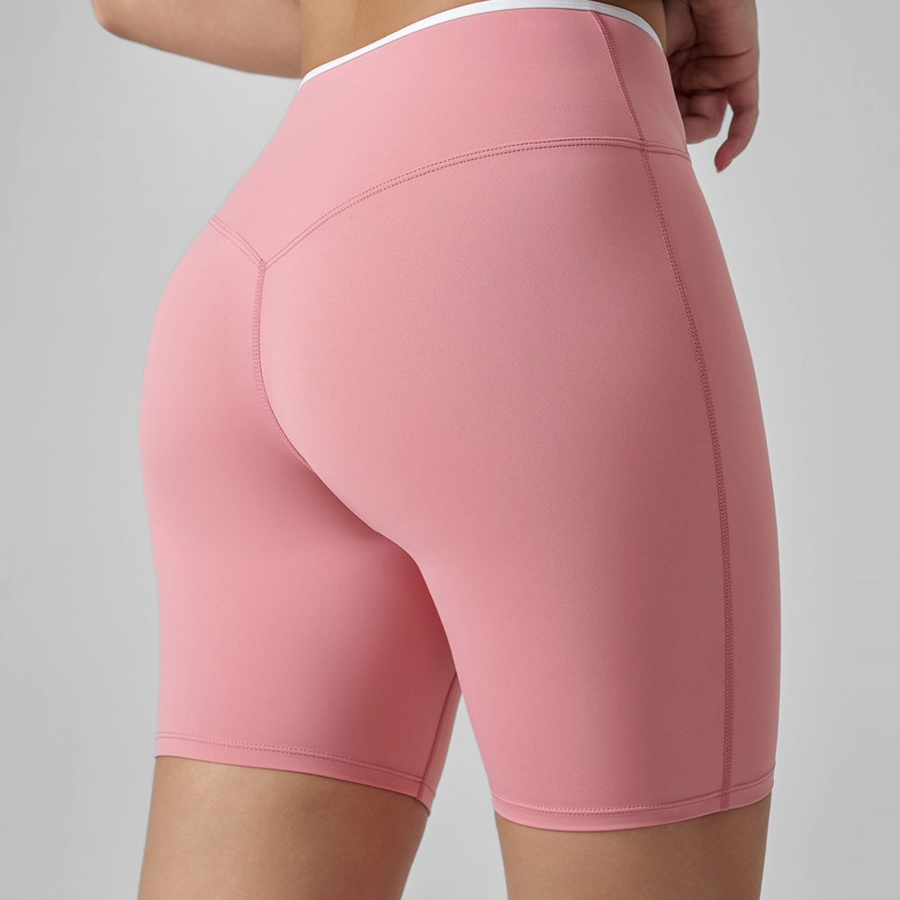 Contrast Trim V-Waist Biker Shorts