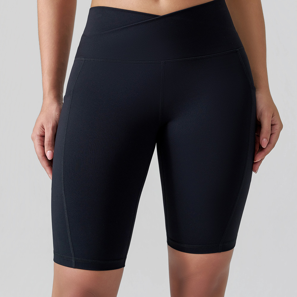 V-Waist Structured Biker Shorts