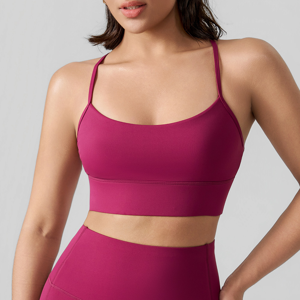 Running Nude Thin Straps Sports Bra