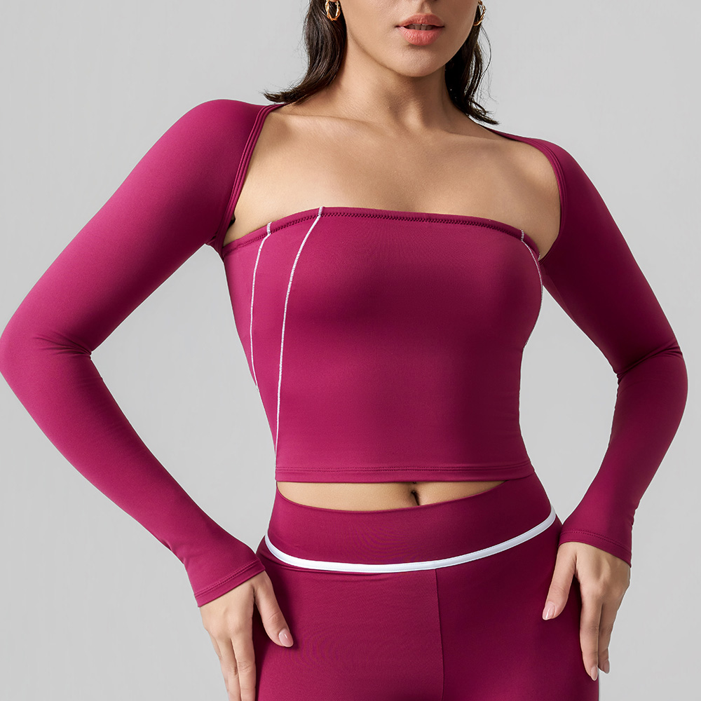 Long-Sleeve Cropped Sports Top