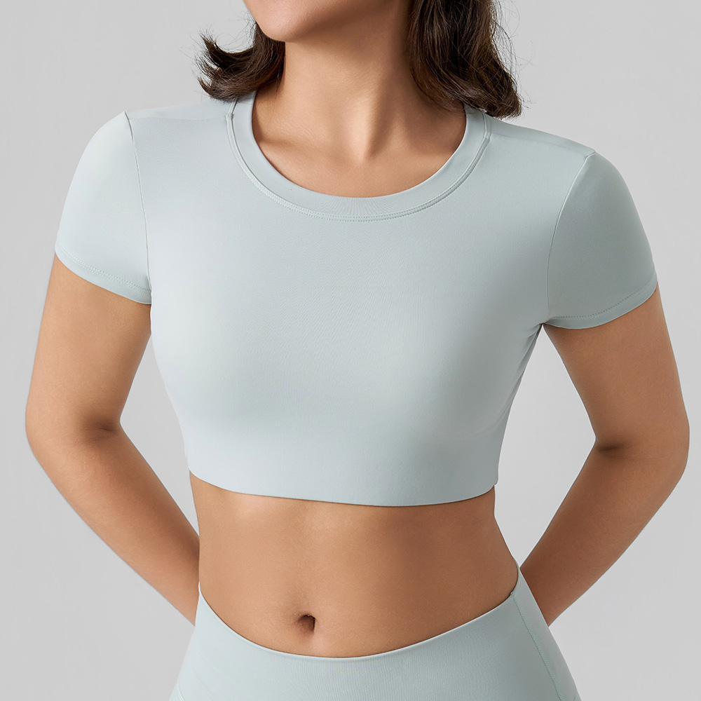 Open-Back Short-Sleeve Sports Top